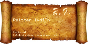 Reitzer Iván névjegykártya